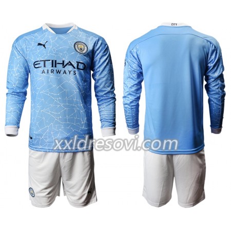 Manchester City Domaći Dječji Komplet Dresovi za Nogomet 2020-2021 Dugim Rukavima (+ kratke hlače)